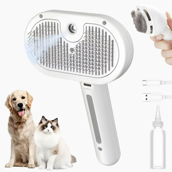 Pet grooming tool with a dog and cat on a white background