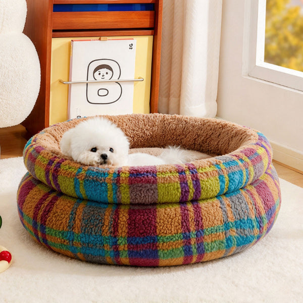 Vintage Plaid Pet Bed