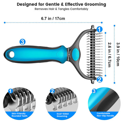 2-in-1 Dog Deshedding Brush