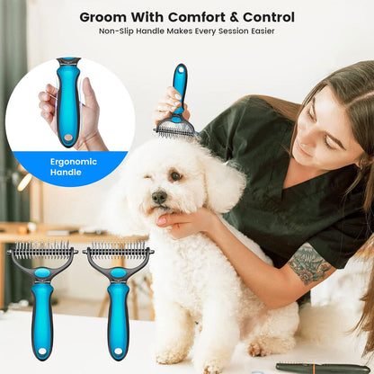2-in-1 Dog Deshedding Brush