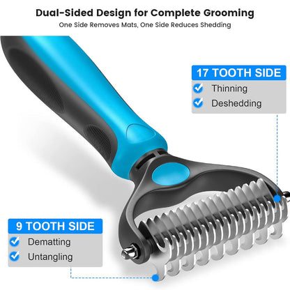 2-in-1 Dog Deshedding Brush