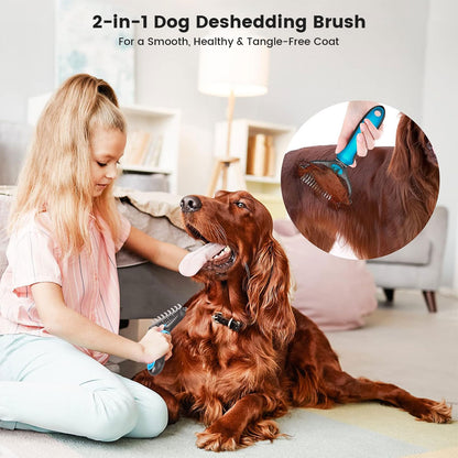 2-in-1 Dog Deshedding Brush