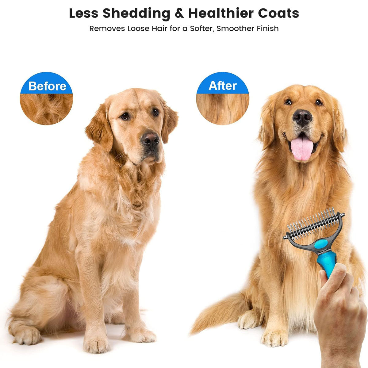 2-in-1 Dog Deshedding Brush
