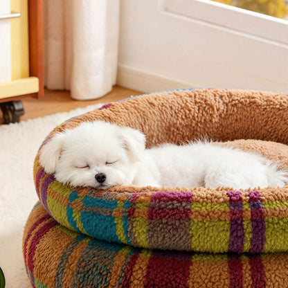 Vintage Plaid Pet Bed